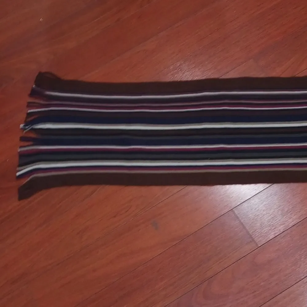 Pierre Cardin Acrylic Striped Fringed Scarf, OS, Unisex